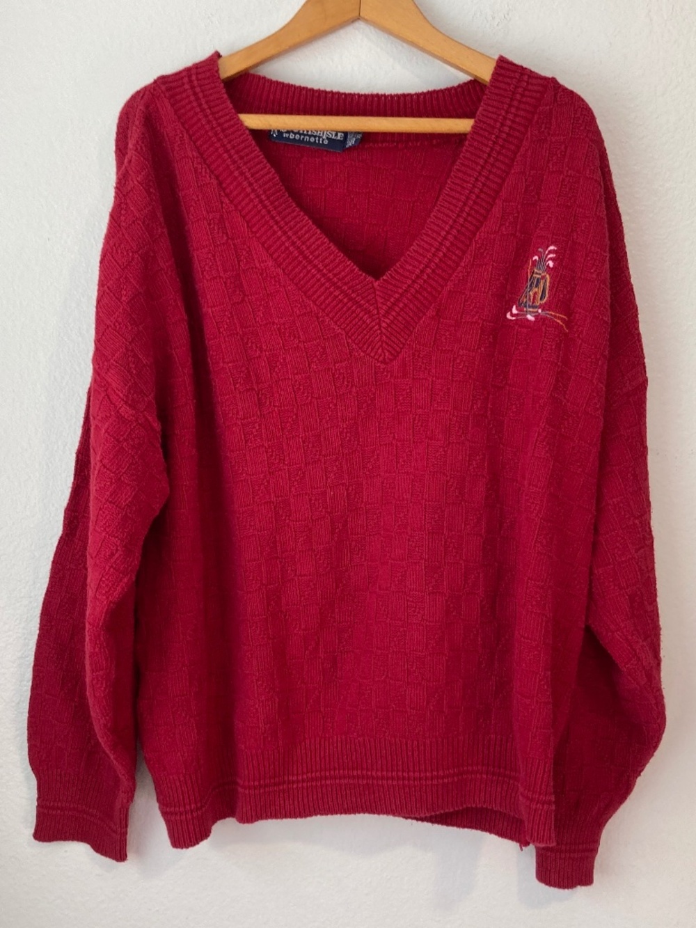 VTG Scottish Isle by Bernette Chunky Sweater Mens XL Golf Cotton USA Old Money